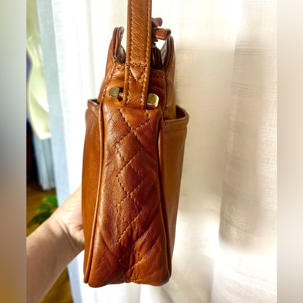 Giambattista Confezioni Brown Leather Crossbody Handbag Leather Lining Italy - Picture 4 of 14